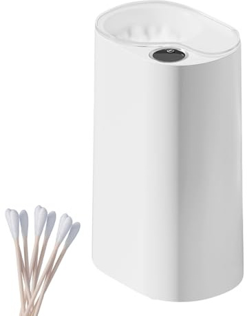 Distributeur Automatique de Cotons-tiges – Support Pop-up électrique à capteur Intelligent | Boîte de Rangement pour tampons démaquillants, Anti-poussière | Accessoire de Salle de Bain sans Contact à