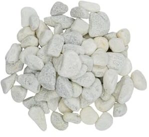 ValOak Ciottoli Decorativi 7/15 | Sassi Per Giardinaggio e Arredo Urbano | Confezione da 900gr | Made in Italy (Bianco Carrara)