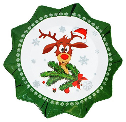 alles-meine.de GmbH 1 Stück: Plätzchenteller/Keksteller - Didi das kleine Rentier - aus Melamin - Weihnachten - Frühstücksteller/Müsliteller - Weihnachtsteller Weihnachts..