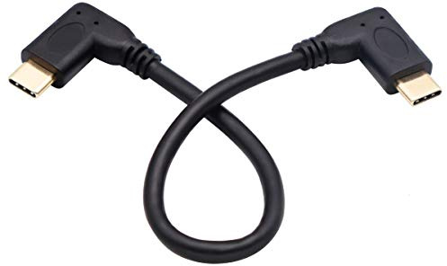 AAOTOKK 90 Grados USB 3.1 Tipo C Macho a Macho Gen 2 (10 Gbps) Cable Extensión Conector, Admite Carga, Datos, Audio, Cable Video para Concentrador USB-C,Dispositivos Tipo C,( 20 cm,M/M)