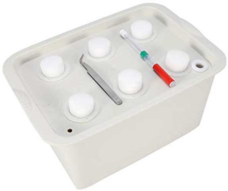 Kit de Culture Hydroponique Jardin d'herbes hydroponique Kit de culture de système hydroponique en PVC de site végétal à 6 trous (gris)