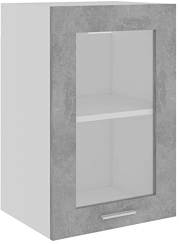 vidaXL Armario de Cocina Muebles Mobiliario Duradero Mesa de Trabajo Almacenamiento Cuenco Plato Olla Alacena Contrachapada Gris Hormigón 40x31x60cm