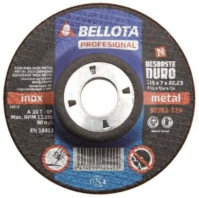 DISCO DESBASTE METAL 115X7X22 MM BELLOTA