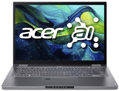 Aspire Spin 14 ASP14-52MTN-58CR, Ordenador Portátil Convertible 14 WUXGA LCD Táctil (Intel Core Ultra 5 115U, 16 GB RAM, 512 GB SSD, Intel Graphics, Windows 11 Home), Gris, Teclado QWERTY Español