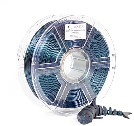 Cookiecad Dark Magic PLA, Shiny, Iridescent Holographic PLA, 3D Printer Filament 1.75mm, 1kg