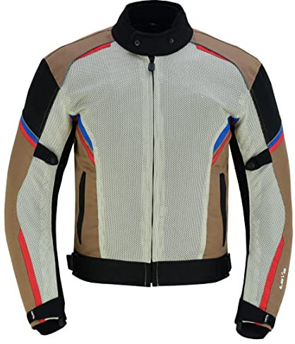 LOVO Veste de moto tricouche pour homme, Gris / brun, S/grand