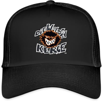 Spreadshirt Die Wilden Kerle Logo Wild Trucker Cap, One Size, Schwarz/Schwarz