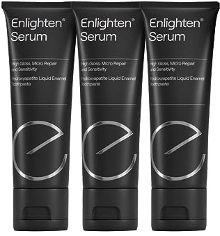 Enlighten Serum – Dentifricio Riparatore per Denti Sensibili, 75 ml – Adatto all’Uso Quotidiano, Ripara lo Smalto, Formula Vegana con Idrossiapatite, Protezione e Rigenerazione - 3 Pezzi