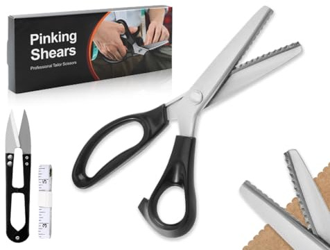 Anlising Zackenscheren,5MM Wellenschere,Stoffschere,Gezackte Schere, Edelstahl Scharf Schere,Zickzackschere,Lace Schere,Schneiderschere,für Schneiden von Stoff,Kleidung,Nähen,Papier,Basteln(Schwarz)