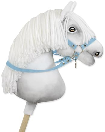 Zügel für Hobbypferd. Im Set ist kein Pferd enthalten. Hellblau.