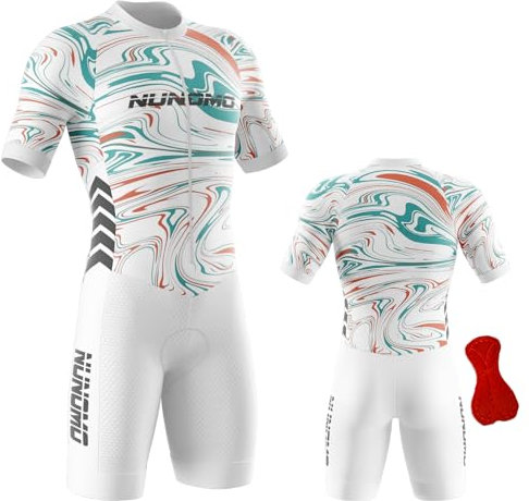 MTB Triathlon Trikostym Snabbtorkande Skinndräkt för Cykling, Vägcykel, Duathlon, Trisuit med Kudd