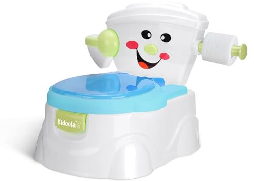 KIDOOLA Blue Potty Training Toilet Seat | Toilet Potty Seat with Splash Guard, Fun Way to Improve Your Child's Development Portable, Easy to Carry as Travel Potty for Kids 6 Months to 5 Years