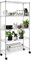 Bonnlo 5-Tier Metal Shelving Unit with Wheels - Adjustable Storage Rack for Kitchen, Pantry & Home, 80kg Capacity, 90x35x165cm, Silver