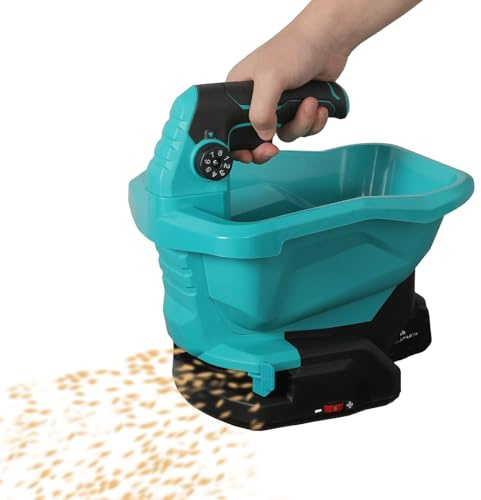 Spargitore per batteria da 18 V, spargitore di sale spargio, spargitore di sale, spargitore, 2200 rpm, 8 ospiti e 6 velocità, 105 – 140°, 3,3 l, per seminare e sciogliere il ghiaccio (per 18 V)