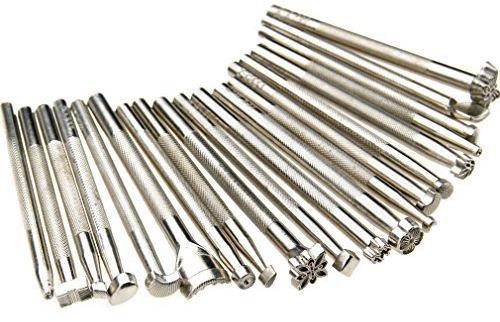 Yulakes Juego de 20 perforadoras de cuero con sello para manualidades