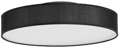 Lindby LED Deckenlampe Saira (Modern) in Schwarz aus Textil (1 flammig,) - Deckenleuchte Lampe Wohnzimmerleuchte