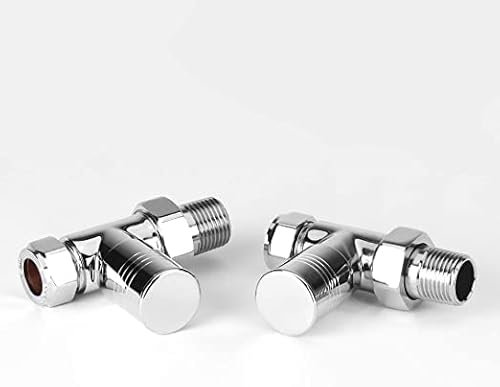 Durham Chrome Straight Round Head Towel Rail Valve 1/2-15mm Radiator Towel Heater Valve