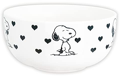 United Labels El Peanuts – Cuenco para cereales – Snoopy Corazones Cuenco de Cerámica 500 ml Todos los Amigos