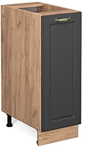 Vicco Apothekerschrank Fame-Line, Anthrazit-Gold/Goldkraft Eiche, 30 cm ohne Arbeitsplatte
