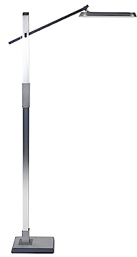 Beliani Stehleuchte LED Metall silber dimmbar verstellbar 144 cm Bogenlampe Aquarius