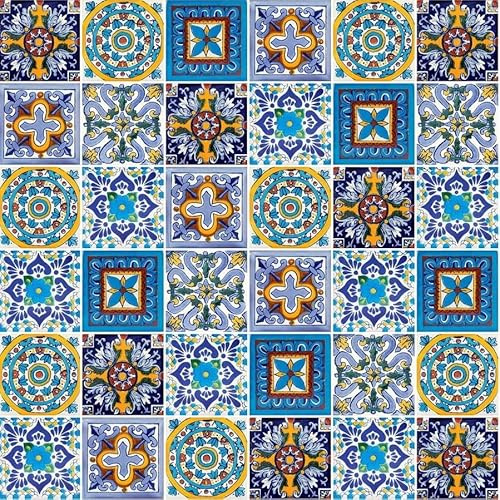 Cerames Piastrelle Mosaico Messicane Armando – 15 ceramiche mattonelle messicane decorative per bagno, doccia, scale, parete posteriore della cucina | Tessere mosaico ceramica 10,5x10,5 cm