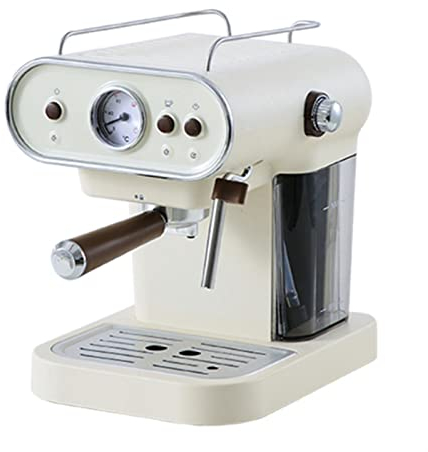 TEmkin Macchine da caffè da incasso Macchina per caffè espresso piccola per uso domestico Macchina per caffè elettrica Tipo a vapore Schiumatore per latte (Colore : Bianco) (Bianco)