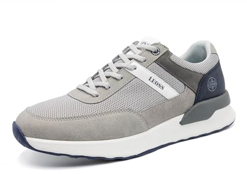 Sneakers Uomo Sportiva Leggere da Camminare Sneakers Casual Scarpe Elegante Basse Scarpe con Lacci Sportive Traspirante Trekking SU9463-3 (Grigio, 40)