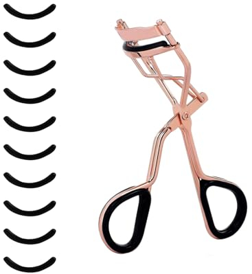 LIANRISES Eyelash Curler Lash Curlers Eyelash Separator Lash Lift Pads Eyelash Curler Pads with 10pcs Extra Silicone Pads Curl Eyelashes Rose Gold