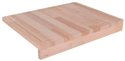 Acan Tradineur - Planche à découper en bois - Placement sur bord de plan de travail - Durable et robuste - Matériau naturel - Respectueux de l'environnement - Facile à nettoyer - Cuisine - 45 x 35 cm