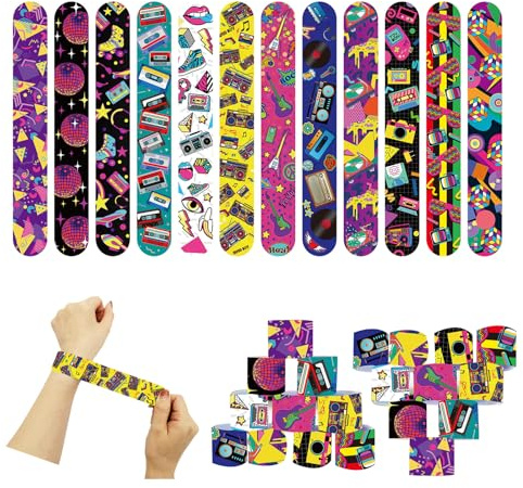 POPOYU 24 stycken slap armband set barn för pojkar flickor snap armband födelsedag skolfest tillbehör