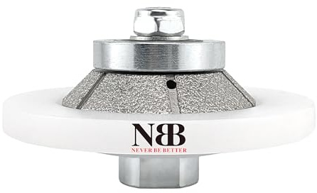 NBB Fresas para corte de chaflanes de diamante Rueda perfiladora diamante con guía cubierta más grande y M14 broca para perfilar porcelana baldosa cerámica granito mármol piedra (Bevel E10)