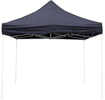 EME Carpa Plegable 3x3. Estructura Acero 30mm. Impermeable. 100% poliéster | Ideal para Eventos, Jardín, Terraza. Protección UV. Sistema Plegable y Estructura Resistente. (Negra)