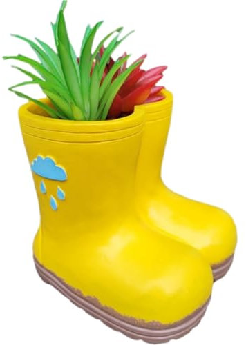 Morkite Boot Plant Pot, Shoe Shape Flower Pot Made of Resin Succulent Planter Garden Decoration for Home Garden Balcony Decoration, 10.8 x 10.5 x 9.8 cm
