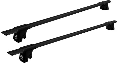 AGURI Runner II Aluminium Dachträger für Audi A4 B7 Avant 2005-2007 offene Dachreling Schwarz