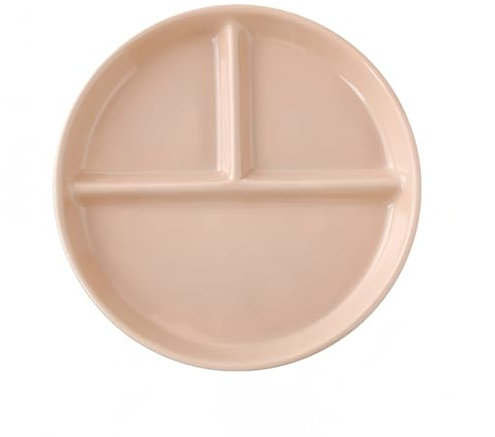 OnePine Piatto menu in porcellana divisa, piatto da dessert, piatto da insalata con 3 scomparti, piatto per controllo porzioni in ceramica, piatti divisi per adulti