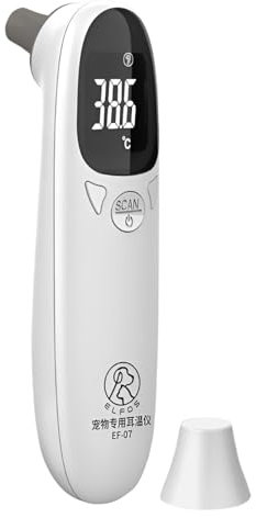 Termometro per le orecchie del cane | Termometro a temperatura orecchio | Termometri animali veterinari alta precisione Monitor | Strumento rilevamento termometri delle orecchie digitali ricaricabili
