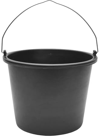 Garronda Secchio da Cantiere 20 Pezzi 5 L – robusto secchio plastica per malta in plastica riciclata con manico in metallo, mastello stabile da muratore per cantiere, giardino GD-0168