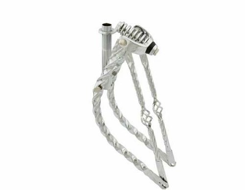 Lowrider 20 Bent Cage Square Twisted Spring Fork 1 Chrome. Bike Fork, Bicycle Fork, Bike Fork Bicycle Fork