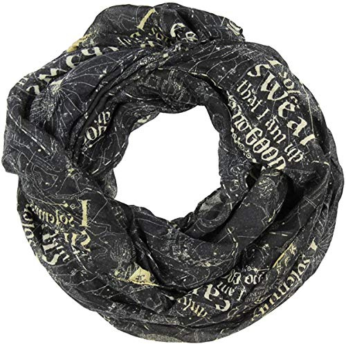 Bioworld Harry Potter Map Infinity Fashion Scarf, Black, Standard