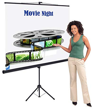 Wonderwall Tripod Projection Screen Height Adjustable - 125 x 125 cm -Ideal for Office, Presentation, School, Events
