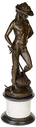 Scultura David dopo Donatello in bronzo anticato figura statua 66cm replica