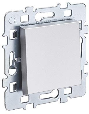 Interrupteur va et Vient - Prises electriques Standard - Prise Extra Plate - Prise Murale - Interrupteur va et Vient sans Fil - Prise Murale - Gamme Casual - Mécanisme BP + Cache alu + Support métal