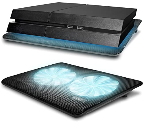 Eaxus® Padeax - Premium Kühler Geeignet für PlayStation 5/4 & Laptop/Notebook - LED Lüfter Ständer Kompatibel mit PC, PS4, PS4 Pro, PS5 & Co.