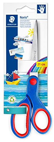 Staedtler - Noris 965 - Blister 1 Paire Ciseaux à Lame 21 cm Bouts Pointus - 965 21 NBK Bleu