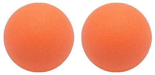 Massageball Faszienball Hart Lacrosse Ball Massage. Massagebälle für Rücken Beine Füße Hände. Triggerpunktball für Yoga myofasziale Entspannung Muskelentspannung Plantarfasziitis. 2 Stück. (Orange)