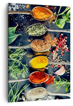 Lienzos decorativos Especias Hierbas Cocina Cuadro Sobre Lienzo Moderno Vertical 50x70cm Cuadros Decoracion Salon Dormitorio Cocina Cuadros Pared Imágenes Wall Art Prints Decor Canvas PA50x70-5213