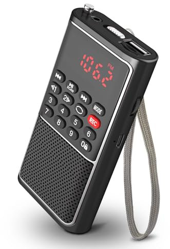 BOESPATR, Multifunction Radio,Portable mp3 Player, Support for TF Card USB Flash Drive Recording, Hhome Outdoor Pocket Size Radio, Rechargeable Battery, Excellent Reception of The Pull Rod Antenna