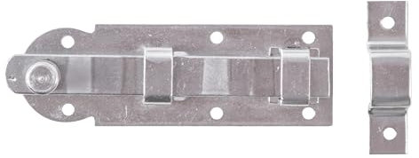 Alberts 840433 Fensterriegel | gerade, mit befestigter Schlaufe | Edelstahl | Platte 80 x 26 mm | 10er Set