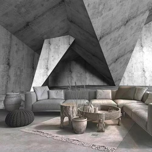 MIXUEXUNLU Pared de cemento gris 3d espacio extendido mural papel tapiz dormitorio comedor sala de estar pintura de pared decorativa