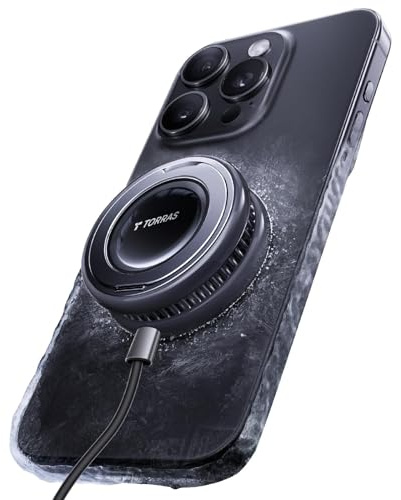 TORRAS für MagSafe Ladegerät, Kühlung Kabelloses Qi2-Zertifiziert Wireless Charger mit 150cm USB-C Kabe, 15W Induktive Ladestation für iPhone 12-16 Pro Max und AirPods, Schwarz (Ohne Netzteil)